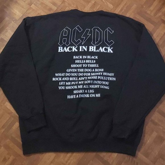 2022 Ac/Dc Back in Black long sleeve sweat shirt x extra large tres grand CA# 61 - Picture 2 of 6
